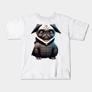 Cute Pug in Bat Costume - Adorable Pug in Bat Suit Design Kids T-Shirt